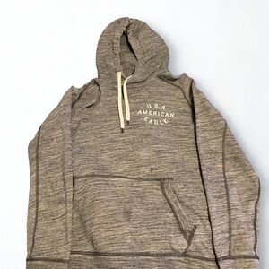 American Eagle Outfitters Men's Heathered Brown Hoodie